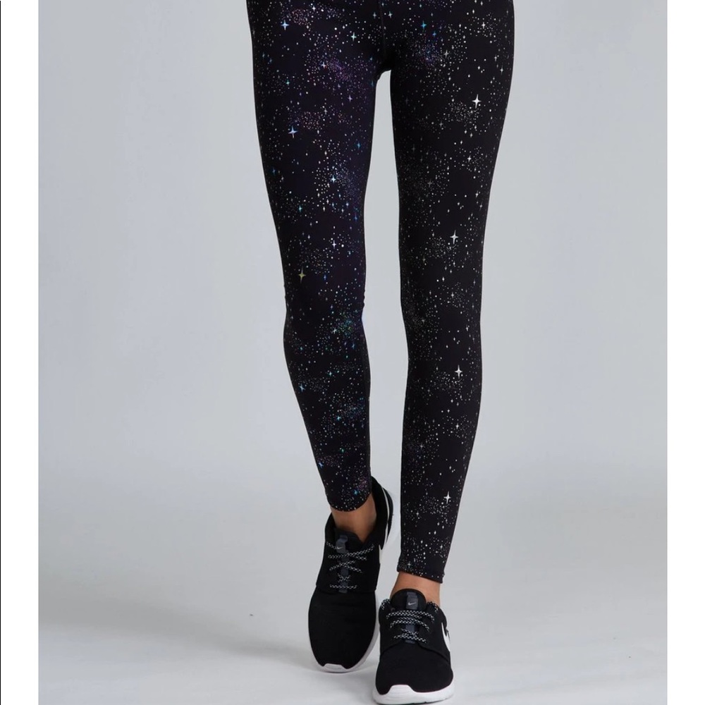 Noli Black Galaxy Star Print Leggings